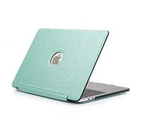 QYiiD Custodia per MacBook PRO 13 Pollici 2019 2018 2017 2016 A2159 A1989 A1706 A1708, Matte PU Pelle Case con Tastiera Cover & Proteggi Schermo per Apple Mac PRO 13 Touch Bar, Aqua