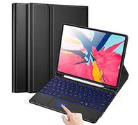 QYiiD Custodia per tastiera 9.7 per iPad 2018 (6th Gen) - 2017 (5th Gen) - iPad Pro 9.7 - iPad Air 2 & 1, tastiera rimovibile Bluetooth QWERTY con custodia protettiva e trackpad cover, nero