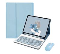 QYiiD Custodia per tastiera con mouse per iPad Mini 6 2021, custodia intelligente leggera con tastiera staccabile e mouse Bluetooth per iPad Mini da 8,3 pollici di sesta generazione, blu
