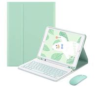 QYiiD Custodia per tastiera con mouse per iPad Mini 6 2021, Smart Cover leggera con tastiera staccabile e mouse Bluetooth per iPad Mini 6a generazione, verde