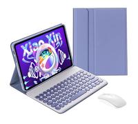 QYiiD Custodia per tastiera con mouse per Lenovo Tab P11 Pro Gen 2 da 11,2 pollici 2022 (TB132FU), custodia sottile per tastiera intelligente con tastiera e mouse staccabili senza fili, viola