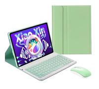 QYiiD Custodia per tastiera con mouse per Lenovo Tab P12 Pro 2021 Release 12,6 pollici (TB-Q706F TB-Q706Z), custodia sottile per tastiera intelligente con tasto rotondo tastiera e mouse staccabili, verde