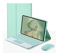 QYiiD Custodia per tastiera con mouse per Xiaomi Pad 5 / Pad 5 Pro 11" 2021, custodia per tastiera Folio con tastiera wireless staccabile per Xiaomi Mi Pad 5/Pad 5 Pro 11" 2021 Release, Verde
