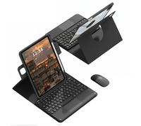 QYiiD Custodia per tastiera con touchpad per Galaxy Tab S10 FE/S10 Lite/S9 FE da 10,9", Tab S9 da 11", custodia rimovibile con touchpad, supporto girevole a 360 gradi con supporto per penna S, nero