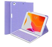 QYiiD Custodia per tastiera per iPad 10a generazione (2022), iPad 10,9 pollici 2022 Custodia con tastiera, tastiera staccabile wireless Smart Folio Cover con portamatite, viola