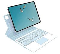 QYiiD Custodia per tastiera per iPad Pro 12.9 2021 5a generazione/2020 4a gen/2018 3a generazione, con supporto magnetico a doppia faccia con tastiera staccabile touchpad, blu