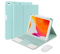 QYiiD Custodia per tastiera touchpad iPad Air 5a quarta generazione iPad Pro 11 pollici 2022 2021/2020/2018, mouse tastiera wireless staccabile magneticamente, Smart Folio con portamatite, verde chiaro