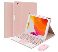 QYiiD Custodia per tastiera touchpad iPad Air 5a quarta generazione iPad Pro 11 pollici 2022 2021/2020/2018, mouse tastiera wireless staccabile magneticamente, Smart Folio con portamatite, rosa