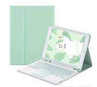 QYiiD Custodia per tastiera touchpad per iPad Air 4th 10.9 2020, iPad Air 4 Generazione 10.9 2020, Touchpad Simpatico Tasto Staccabile con Smart Cover Sottile, Porta Matita Integrato, Verde