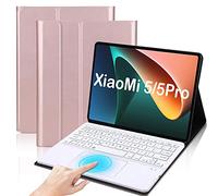 QYiiD Custodia per tastiera Xiaomi Pad 5 / Mi Pad 5 Pro 11" 2021, custodia leggera con magnetica rimovibile QWERTY tastiera senza fili per Xiaomi Mi Pad 5/5 Pro, oro rosa