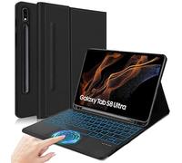 QYiiD Custodia Tastiera con Trackpad per Galaxy Tab S8 Ultra 14,6 Pollici 2022 SM-X900/X906, Italiana QWERTY Retroilluminata Tastiera Magnetica Rimovibile con Touchpad