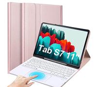 QYiiD Custodia Tastiera per Galaxy Tab S7 11'' 2020 SM-T870/T875 - Custodia Protettiva Sottile con Italiana Tastiera Bluetooth Senza Fili, con S Pen Holder per Galaxy Tab S7 11 2020, Oro Rosa