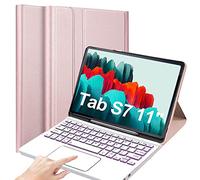 QYiiD Custodia Tastiera per Galaxy Tab S7 11'' 2020 SM-T870/T875 - Custodia Protettiva Sottile con Retroilluminato Italiana Tastiera Bluetooth, con S Pen Holder per Galaxy Tab S7 11 2020, Oro Rosa