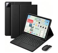 QYiiD Custodia Tastiera per Xiaomi Mi Pad 5 / Mi Pad 5 Pro 11 Pollici, Trackpad Multi-Touch, Italiano QWERTY Tastiera Blutooth Rimovibile con Mouse Blutooth 2,4G，Nero