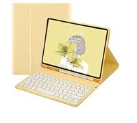 QYiiD Mini custodia per tastiera di quarta generazione per iPad Mini 5a generazione, con tastiera a colori rotonda, senza fili, staccabile, mini tastiera di quinta generazione, con portapenne per iPad Mini 5, 4, 3, 2, 1, giallo
