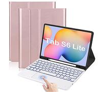 QYiiD Tastiera retroilluminata con touchpad per Galaxy Tab S6 Lite 10.4" SM-P610 / P615, tastiera QWERTY rimovibile senza fili con custodia/trackpad per Tab S6 Lite 10.4" 2020, oro rosa