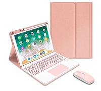 QYiiD Touchpad Tastiera Italiano Custodia per iPad 6th Gen 2018/ 5th Gen 2017, Custodia con Tastiera e Mouse Bluetooth Staccabile con Portamatite per iPad 6a / 5a Generazione, Rosa