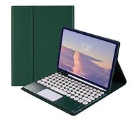 QYiiD Trackpad Tastiera Custodia per Galaxy Tab S6 Lite 10.4 Pollici 2022/2020 SM-P610/P613/P615/P619, Layout Italiano, Cover Tastiera Retroilluminata Blutooth Staccabile con Portapenne S Pen holder, Verde Scuro