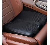QYILAY Cuscino per Sedile Auto in memory foam - Cuscino Auto Guidatore Ergonomico in Pelle, Aumenta l’altezza E migliora il Comfort di Guida, Universale e Antiscivolo.