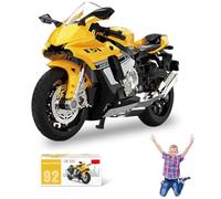 QYJMLH Giocattolo Modello Di Moto, Moto Giocattolo per Bambini,Tirare Indietro la Motocicletta,Per Motociclette Adatto a Regali Di Compleanno Per Torta decorazione (Giallo - 11 cm)