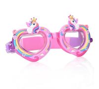 QYJMLH Unicorno Occhialini da nuoto per bambini,Specchio da nuoto arcobaleno unicorno, Occhiali da Piscina Trasparenti Antiappannamento,per bambini dai 3 ai 14 anni con regolazione rapida (rosa)