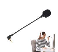 Qyljeiwred Attacco microfono per cuffie, microfono dinamico flessibile da 3,5 mm, microfono portatile per cuffie di ricambio per lavoro a distanza, videoconferenze