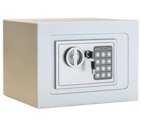 QYMLSH Mini Cassaforte Elettronica - Domestica Ad Alta Sicurezza, Struttura in Acciaio, con Serratura A Combinazione E Chiave | Adatta per Conservare Contanti Gioielli Documenti(White)