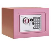 QYMLSH Mini Cassaforte - in Acciaio con Serratura A Chiave E Combinazione, Impermeabile Ignifuga | Adatta per Conservare Denaro Documenti in Case, Uffici Hotel(Pink,17 * 23 * 17cm)