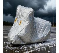 QYMLSH Telo Coprimoto per Fantic Caballero 700 Scrambler 2023-2024 | Telo coprimoto antigrandine con Strisce Riflettenti e Foro Lucchetto(Silver)