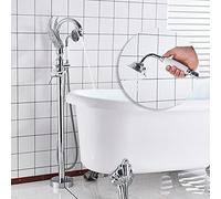 QYMYOZ Kitchen Mixer taps Bathtub Faucet Hot And Cold Water Mixer Tapping Shower Bath Mixer Faucet Bathroom Bathtub Faucet Set Floor Mounted Gold a,Chrome b Blooming Kitchen Mix