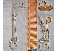 QYMYOZ Luxury Shower Faucet Set Dual Handle 8" Rainfall Bathroom Shower Mixers with Handshower in Wall Shower Bath Shower Column,Sprinkler