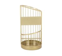 QYMYOZ Portaombrelli in Metallo a Doppio Strato, Secchio Creativo in Ferro per ombrelli Corti e Lunghi, Elegante Supporto per corridoio (Oro, 55x20 cm) - Design Resistente ed El