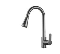 QYMYOZ Sink Faucet, Pull out Kitchen Faucet 24 inch with Auto Retract And 3 Spray Modes in Silver, Gun Gray, Black(B Gun Grey Three Outlets)