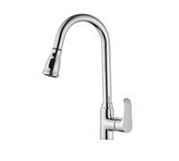 QYMYOZ Sink Faucet, Pull out Kitchen Faucet 24 inch with Auto Retract And 3 Spray Modes in Silver, Gun Gray, Black(A Silver Three-Outlet Water)