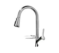 QYMYOZ Sink Faucet, Pull out Kitchen Faucet 24 inch with Auto Retract And 3 Spray Modes in Silver, Gun Gray, Black(Silver Basket)