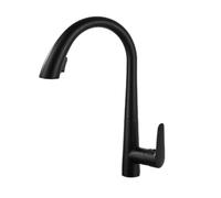 QYMYOZ Sink Faucet, Pull out Kitchen Faucet 24 inch with Auto Retract And 3 Spray Modes in Silver, Gun Gray, Black(C Black Double Water Outlet)