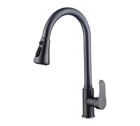 QYMYOZ Sink Faucet, Pull out Kitchen Faucet 24 inch with Auto Retract And 3 Spray Modes in Silver, Gun Gray, Black(A Gun Gray Three Outlet Water)