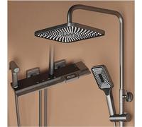 QYMYOZ Thermostatic Rain Shower Set with Handheld,Wall Mount Exposed Shower Faucet Set,Rain Shower Head with Handheld Spray,Tub Spout,Handheld Bidet Sprayer And Temperature Disp