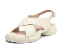 Qynthra Sandali Ortopedici con Piattaforma Donna Punta Aperta Slingback Tacco Massiccio Sandali da Passeggio per Lunghe Ore in Piedi E Supporto al Lavoro Ammortizzato Comodi,off White,39 EU