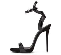 Qynthra Sandali Stiletto Sottili Donna Cinturino alla Caviglia Punta Aperta Tacchi da Sera Pumps Romani a Una Fascetta Sandali da Passerella per Look da Sera di Potere e Banchetto Formale,Nero,41 EU