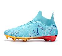 Qynthra Scarpe da Calcio FG Leggere Uomo e Donna Design Alto Comode per Allenamento su Terreno Duro Taglie Complete Disponibili,Electric Blue fg,44 EU