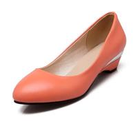 Qynthra Scarpe da Ufficio Professionali Punta Tonda Tacco a Blocco Slip On Scarpe da Lavoro Comode Tacco Medio Calzature Eleganti Business per Lavoro in Ufficio e Tutto Il Giorno,Arancia,40 EU