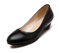 Qynthra Scarpe da Ufficio Professionali Punta Tonda Tacco a Blocco Slip On Scarpe da Lavoro Comode Tacco Medio Calzature Eleganti Business per Lavoro in Ufficio e Tutto Il Giorno,Nero,40 EU