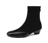 Qynthra Suede Upper,Back Zipper,fine Stitching Detail,Dark Brown Black,3cm | suede upper,back zipper,fine stitching detail,dark brown black,3cm