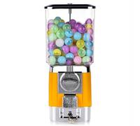 QYOEGSQ Distributore Automatico di gomme da Masticare, distributori Automatici di Caramelle, 200 Palline vuote, 100 gettoni in Acciaio Inossidabile, distributore Automatico di gomme(Yellow)