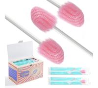 QYOSWAB Confezione da 50 tamponi protettivi per la bocca di piccole dimensioni, spazzolino da denti morbido usa e getta per bambini, morbido tampone orale di sicurezza per bambini, manico antiscivolo.