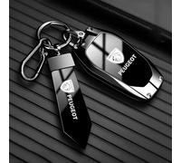 QYPLKJHG Auto Guscio Chiave per Peugeot e-208 2019-2025, Custodia Chiave Cover Chiave Custodie per Chiavi TPU Copri Chiavi Protezione con Portachiavi Custodia Protettiva Chiavi Telecomando,A-Black 1