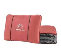 QYPLKJHG Coperta da Viaggio 2 in 1 per Citroen C3 Aircross 2021-2023, Coperta da Viaggio e Cuscino Coperta Cuscino con Auto Logo Morbido e Caldo Cuscino per Schienale,Red