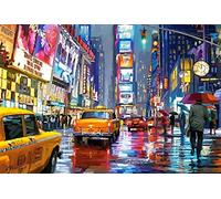 QYSFriday Times Square - Dipingi con i numeri, per adulti e principianti, con pennelli, pigmento acrilico, Newyork Square Paint by Number City Night View 40,6 x 50,8 cm, senza cornice