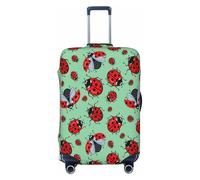 QYUHBNS Copertura elastica per valigia con coccinelle rosse su sfondo blu, lavabile, leggera, alla moda (S-XL), Nero , S